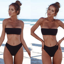 Load image into Gallery viewer, Women Bandeau Bandage Bikini Set Push-Up Brazilian Swimwear